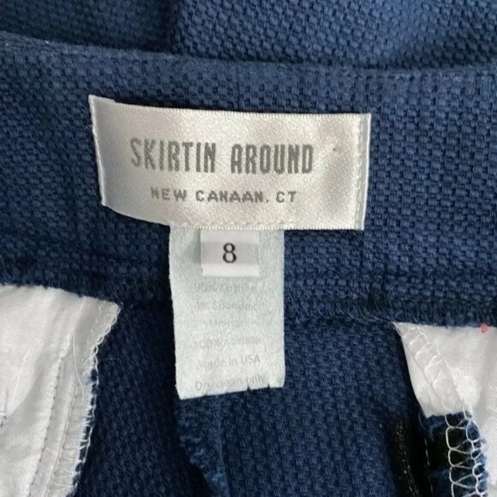 SKIRTIN AROUND Womens Sz 8 VTG Navy Textured Cotton Blend Shorts Pockets Y2K - Picture 5 of 5